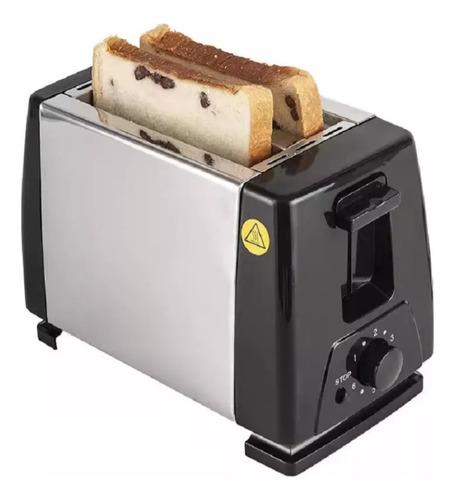 Tostadora Boma Acero Inoxidable 2 Rebanadas Bm-016s Color Ne Negro