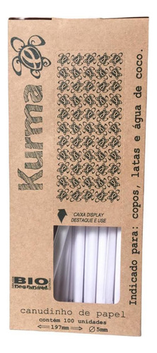 Canudo De Papel Biodegradável Caixa Master - 1000 Uni Kurma