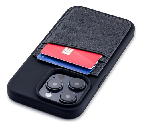 Tarjetero Dockem iPhone 14 Pro Silicona Líquida Negra