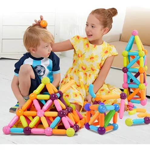 Juego Bloques Para Armar Magnéticos Barra Magnetic 42 Piezas 42
