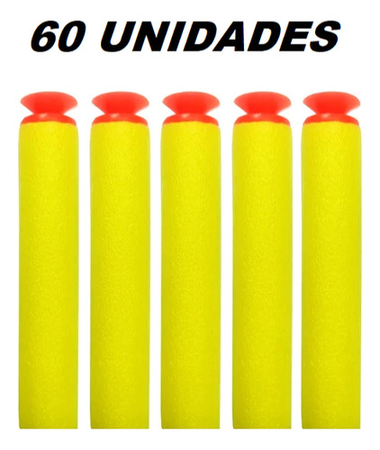 Refil Munição Balas P/ Lançador De Dardos Modelo Nerf 60 Un