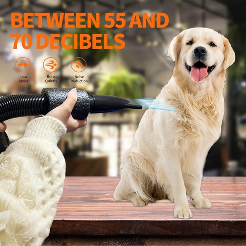 Secador Pelo Profesional For Mascotas, Ajustable, Con Peine
