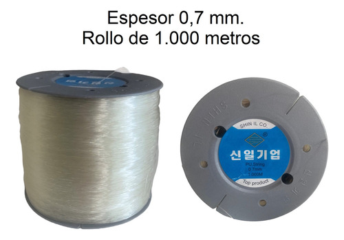 Rollo Hilo Abalorio Transparente Elástico 0,7mm-1.000 Metros