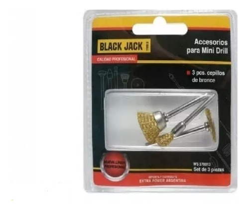 Accesorio Mini Drill 3 Cepillos De Bronce Black Jack 370013