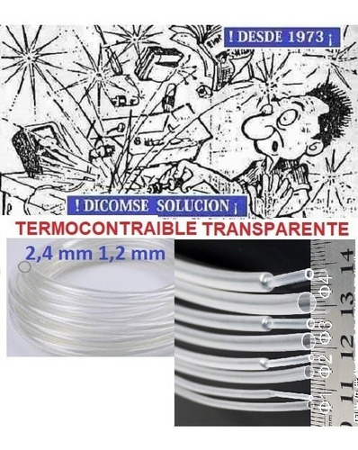 Termocontraible Transparente 2,4 Mm Espagueti X 10 Metros