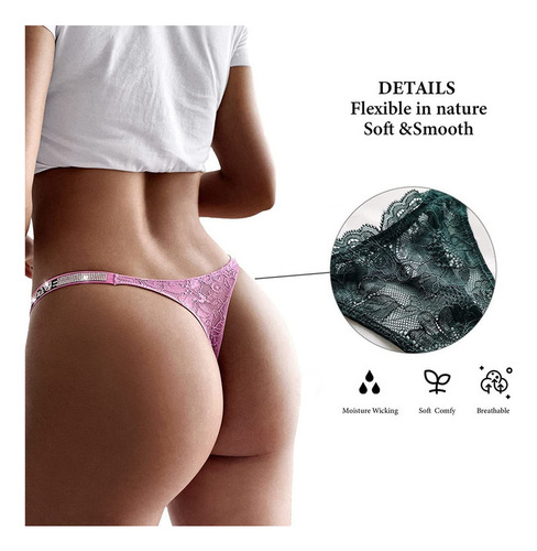 Tanga Sexy Para Mujer Bragas De Algodón Con Espalda En T A