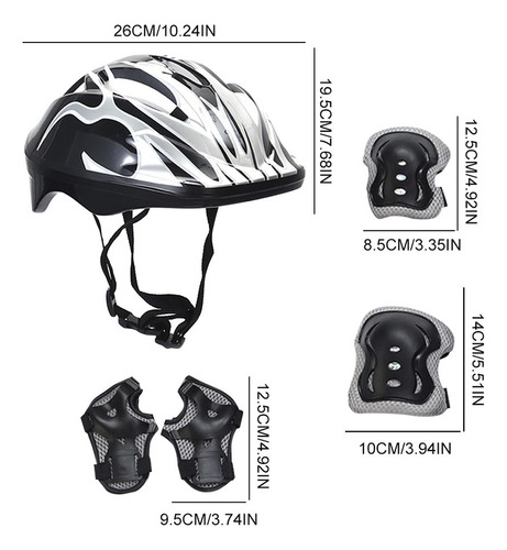Juego 7 Rodilleras Y Coderas Para Casco Seguridad Para Niños