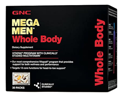 Gnc Mega Men Cuerpo Entero Vitapak, | Apoya El Bienestar Y E