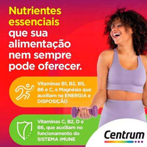 Kit 2 Centrum Essencial Suplemento Multivitamínico 60 Compri
