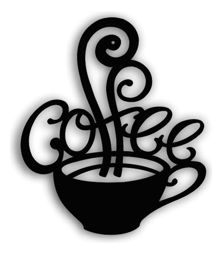 Cuadro Decorativo Coffee Café Cafeteria En Mdf 3mm Negro