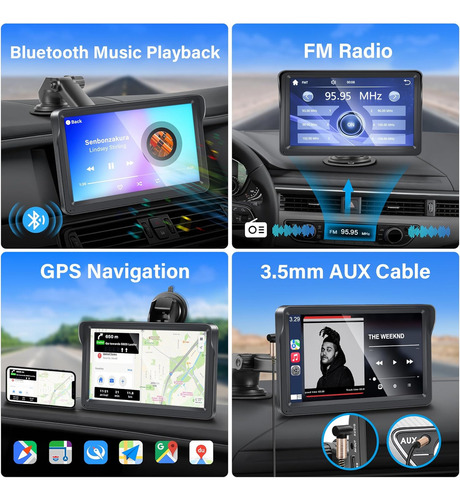 Lebeeaudio Estéreo Inalámbrico Para Coche 7 Pulgadas Para Apple Carplay + Camara