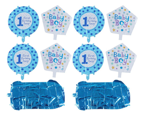 Globos Azules De Primer Cumpleaños, 10 Unidades, Tema De Col