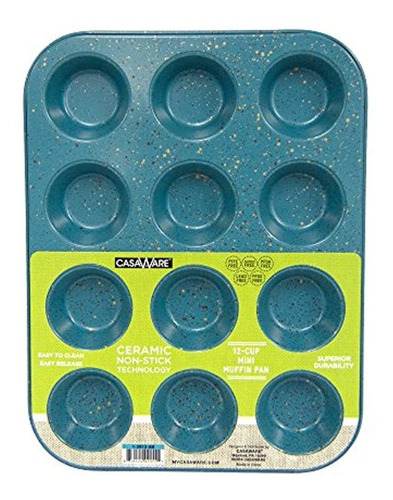 Casaware Mini Muffin Pan 12 Cup Recubierto De Ceramica Nons