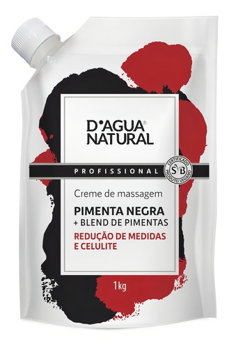 Creme De Massagem Redutor de Medidas Pimenta Negra Sachê 1kg