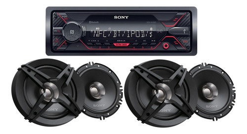 Auto Estéreo Sony Dsx-a410bt Bluetooth Nfc Usb Auxiliar Fm/am Con 4 Bocinas 6.5 Pulgadas (dos Pares)