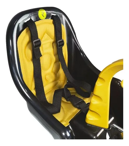 Silla infantil con asiento delantero para bicicleta, color morado/amarillo