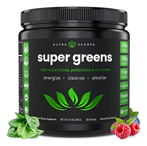 Nutrachamps Super Greens Powder Superalimento Premium | Más