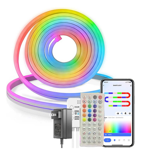 Luz De Neón Rgb De 5 M, 5050 Led, Flexible, Impermeable, De