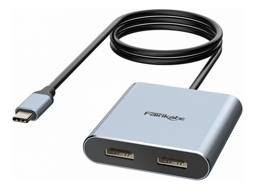 Adaptador Usb C A Hdmi Dual 4k 60hz, Divisor Usb C 2 Monitor