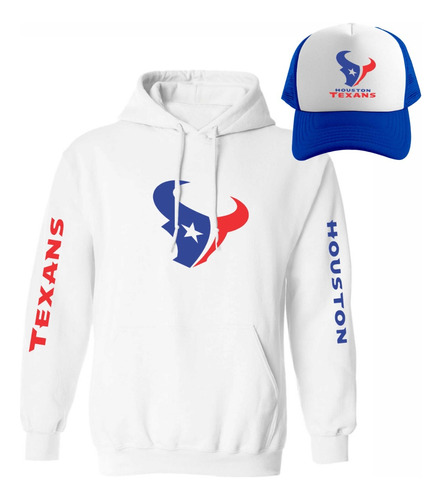 Kit De Sudadera + Gorra Sublimada Modelo Houston Texans