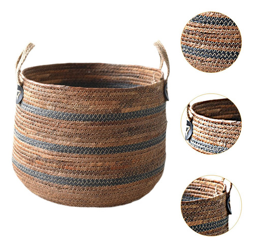 Cesta De Lavandería Tejida Cesta De Mantas Para El Hogar S