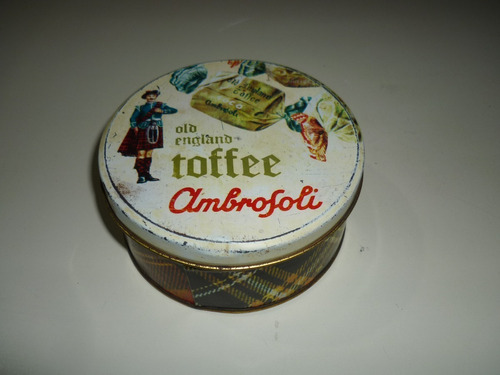 Lata Antigua Old England Toffee Ambrosoli. Usada