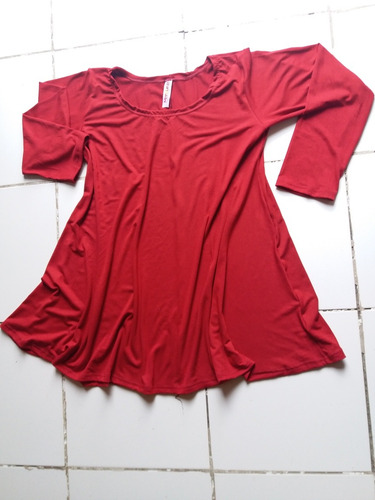 Imagen 8 de 10 de Remera Acampanada Manga Larga Modal Con Lycra