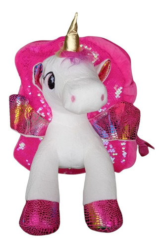 1 Mochila Peluche 3d Unicornios Niñas Bebés Jardín Infantil 