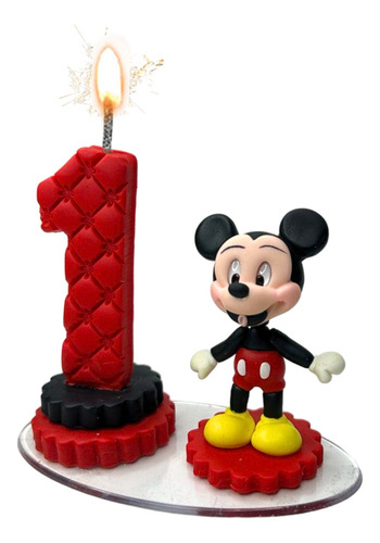 Vela Do Mickey Mouse Vermelho Aniversário Infantil 1 Ano
