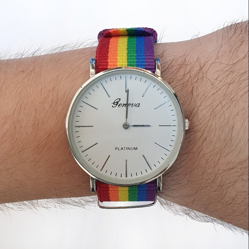 Reloj Pulsera Extensible Arcoíris Lgbt Orgullo Gay Colores