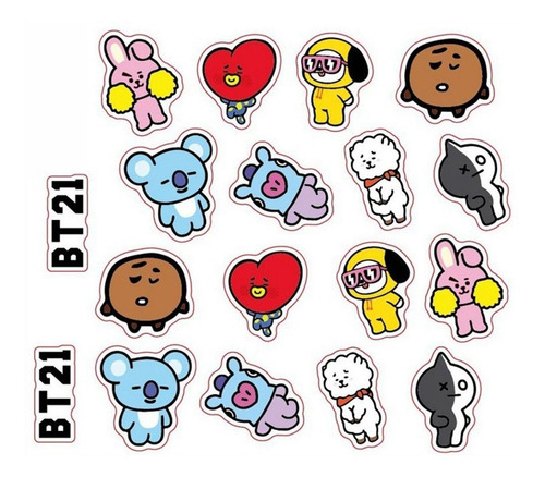 Bt21 Bts, Kit Planner, Bloco, Marca Página E Adesivo