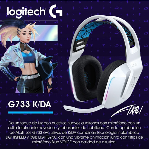 Diadema Gamer Inalámbrica Rgb Logitech G733 Edición K/da Lol