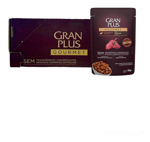 Sachê Gran Plus Gourmet Ovelha Para Cães Adultos 100g X 18un