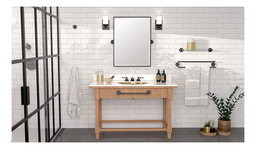 Gatco Desinger Ii - Estante De Cristal Color Negro Mate