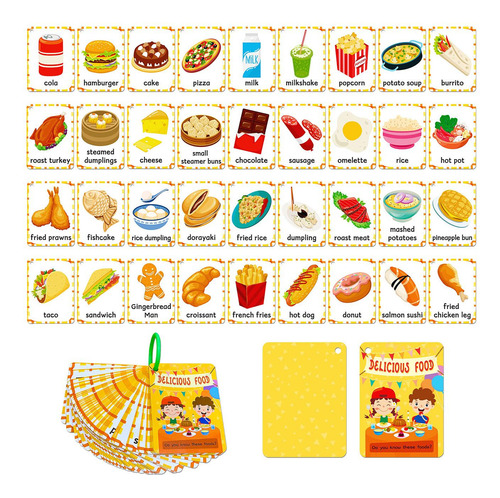 Tarjetas Flash De Alimentos Para Aprendizaje Temprano,