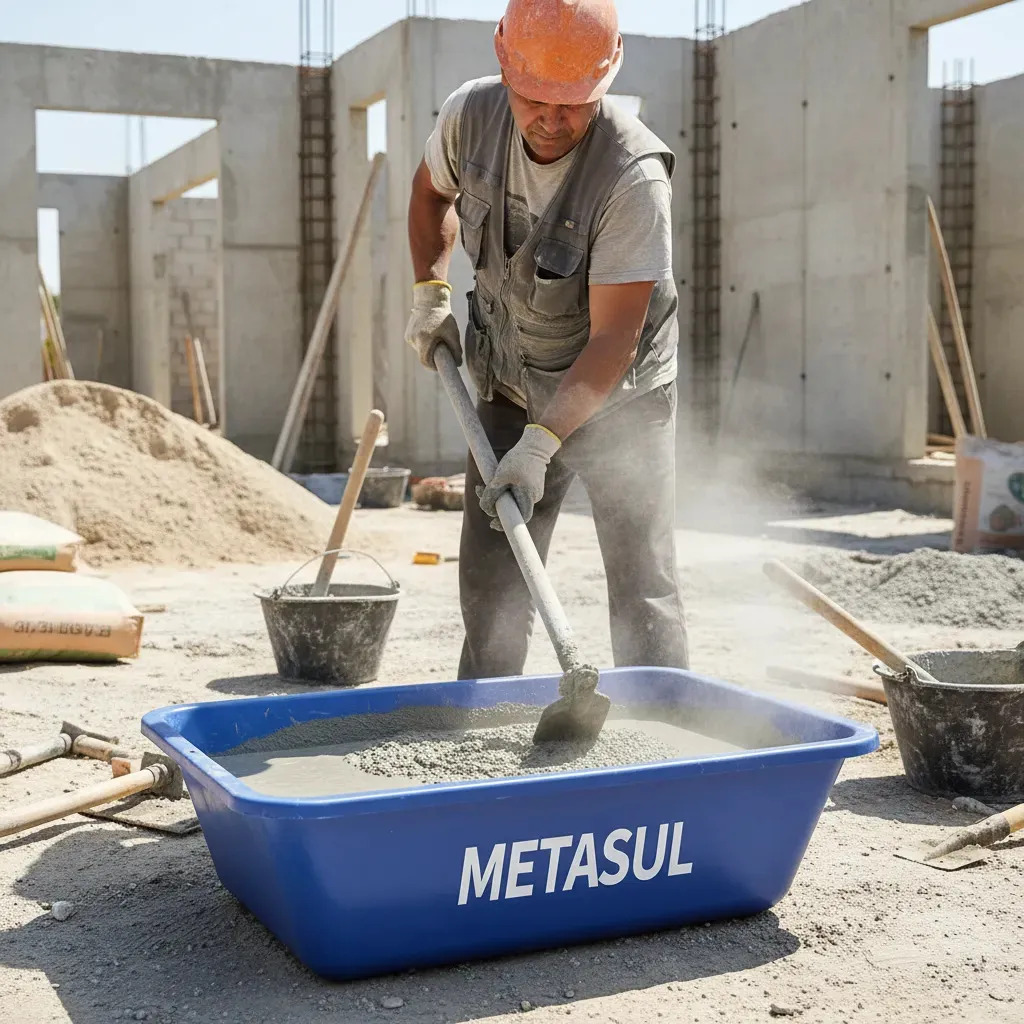 Masseira Plástica Metasul 50L Azul 22x72x52cm Construção 011001021