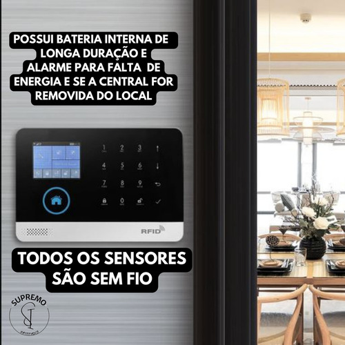 Central De Alarme Tuya Smart Completa Wifi Gsm Chip Sem Fio Branco