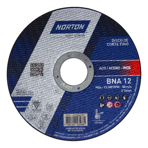 Disco De Corte Bna 12 Fino 115 X 1,6 X 22,2 Mm - Norton