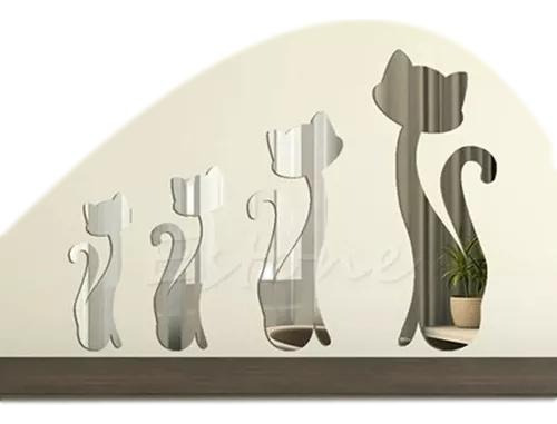 Adorno Gatos Vinilo Decorativo Pegatinas Para Pared Espejo