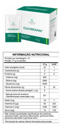 Guardian Em Pó Com 30 Sachês De 8g Sabor Limão Central Nutrition