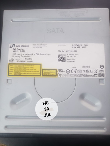 Imagem 3 de 3 de Dvd Rewriter Gh30n Leitor E Gravador Cd/dvd Cabo Sata