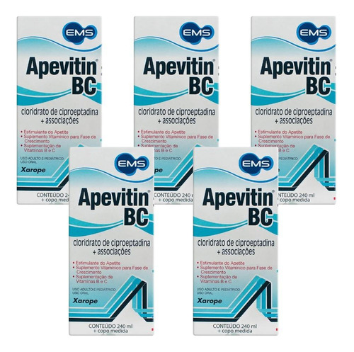 Kit Apevitin Bc Com 5 Unidades De 240ml Cada