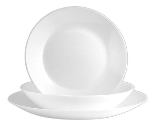 Plato Playo X12 Arcopal Zelie Vidrio Templado Blanco