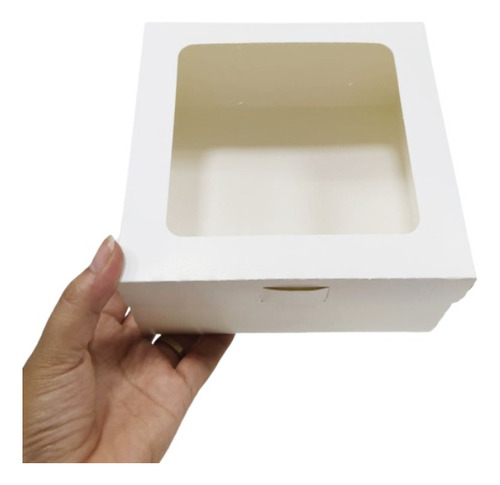 Caja Blanca Con Visor De Acetato Para Regalos Dulces X6 Unid