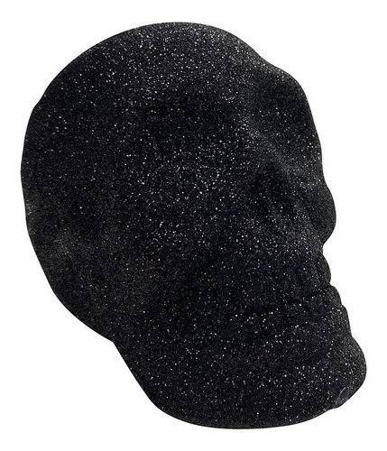 Caveira C/ Glitter Preto Plástico 9cm Urban 44268
