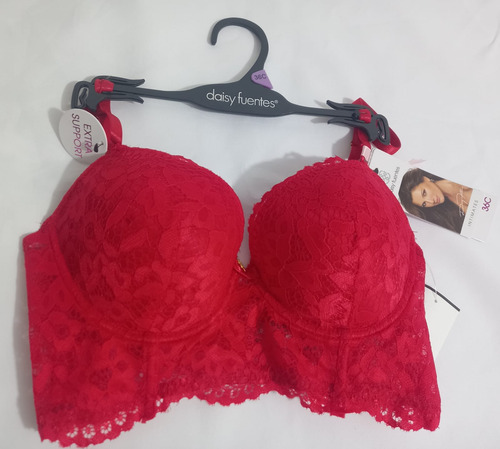 Brasier Daisy Fuentes 36c Push Up Rojo Extra Soporte