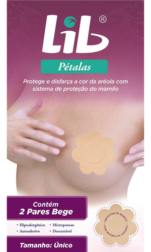 Lib Pétalas Protetor De Mamilo Protege E Disfarça 2 Pares