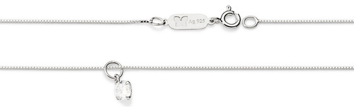 Gargantilha Prata Com Zircônia Med. 45 Cm Rommanel 830045 Vb Cor Branco