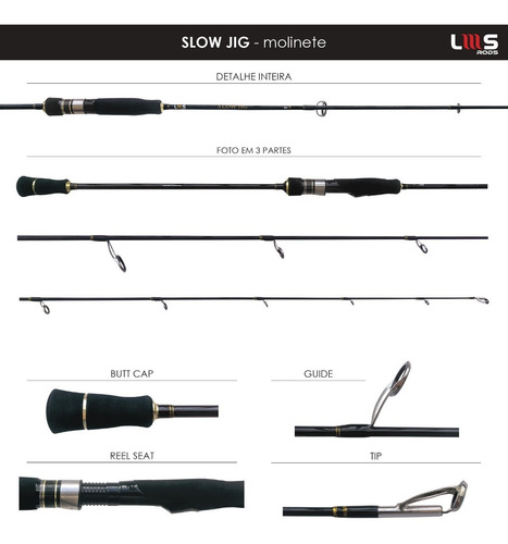 Vara De Molinete Lumis Slow Jig 1.90m Pe: 1-3 Ou 15-30lb