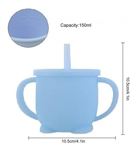Vasos Entrenadores D Silicon Bebé Popote Sin Bpa Pack 3 Pzas